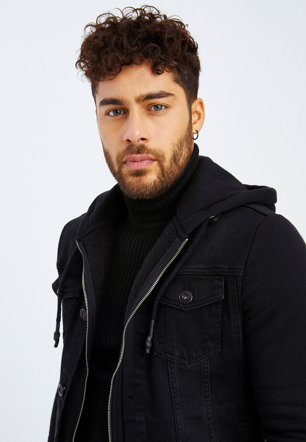Leif Nelson Jeansjacke mit Kapuze Fabrikladen