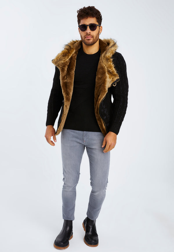 Leif Nelson Strickjacke mit Kapuze Black Friday Preise
