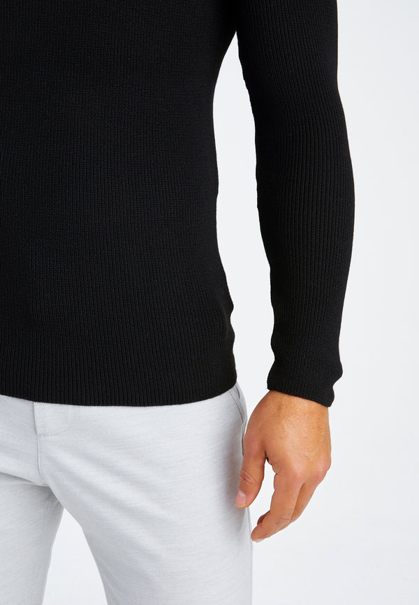 Leif Nelson Strickpullover Feinstrick Rundhals Kostenloser Versand