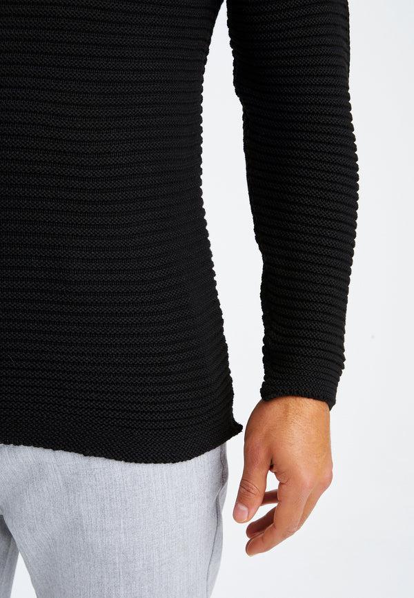 Leif Nelson Strickpullover Grobstrick Rundhals Black Friday