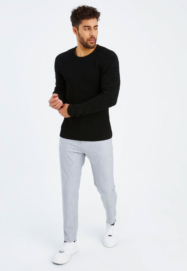 Leif Nelson Strickpullover Grobstrick Rundhals Cyber Monday