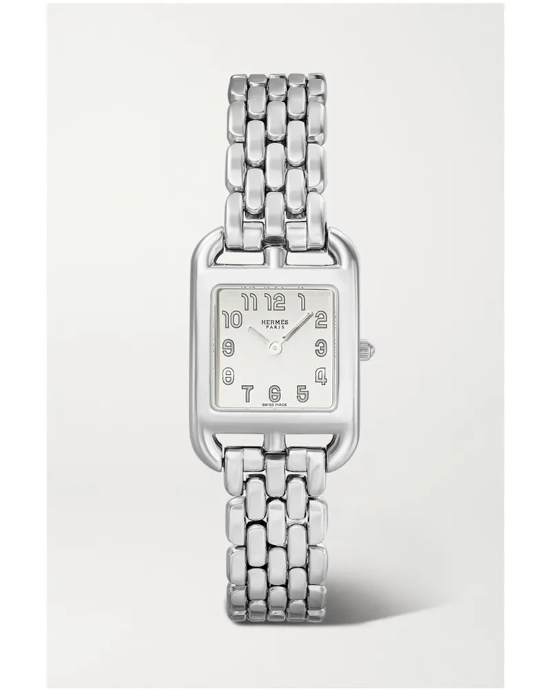 Hermès Cape Cod 31 Mm Kleine Uhr Aus Edelstahl Silber Vierteljährliche Förderung