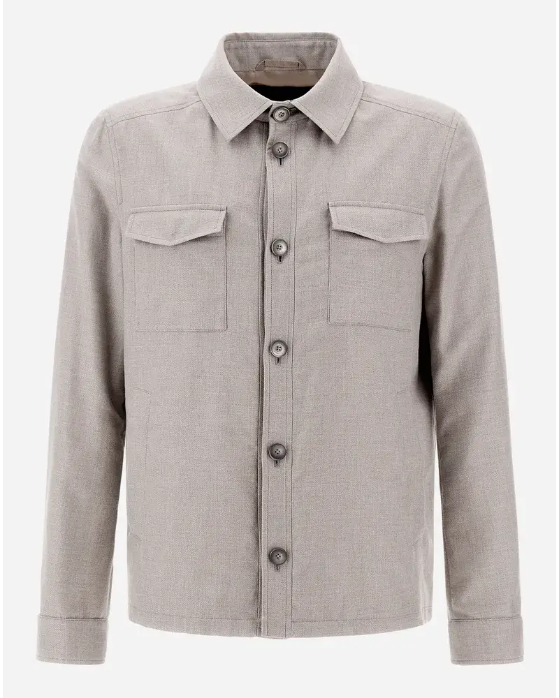 Herno Cotton Cashmere Rain Hemd Perlweiß Saisonale Angebote