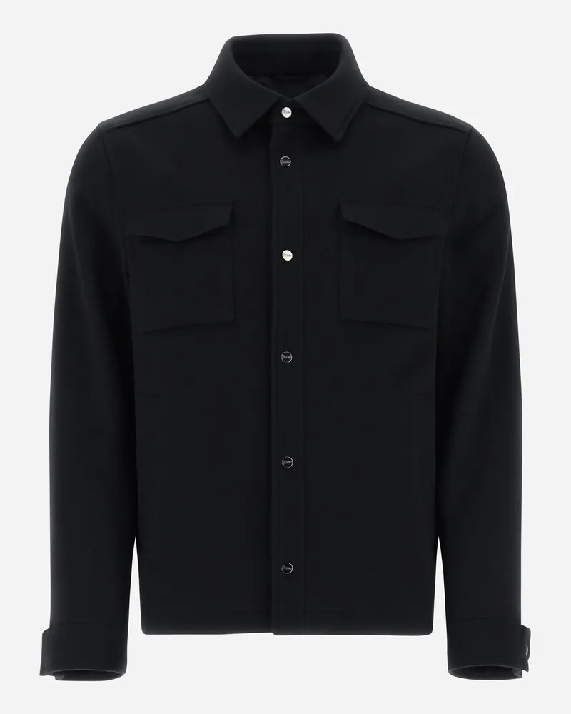 Herno Hemd Aus New Wool Cashmere Schwarz Riesige Ersparnisse