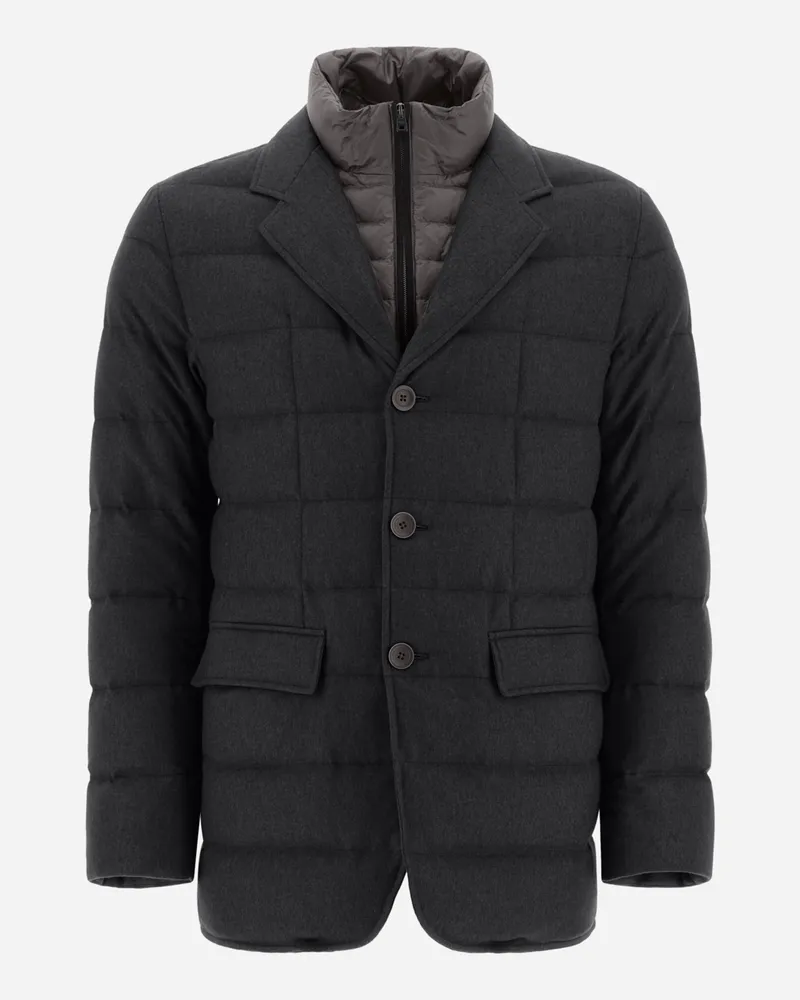 Herno Blazer Aus Cashmere Und Seide Schiefergrau Fabrikladen