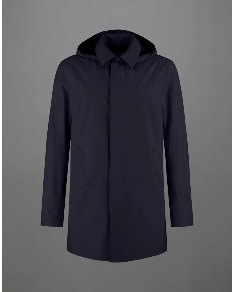 Herno Laminar Regenmantel Aus Gore Tex Paclite Blau Fabrik Onlineshop