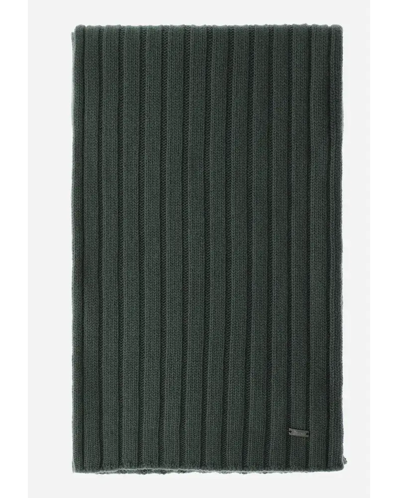 Herno Schal Resort Aus Infinity Wool Rib OlivgrüN