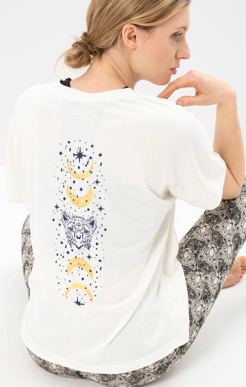 Ognx Yoga Boxy T-Shirt Moonlight Bio Baumwolle Tencel™ Sora - weiß Sonderangebot