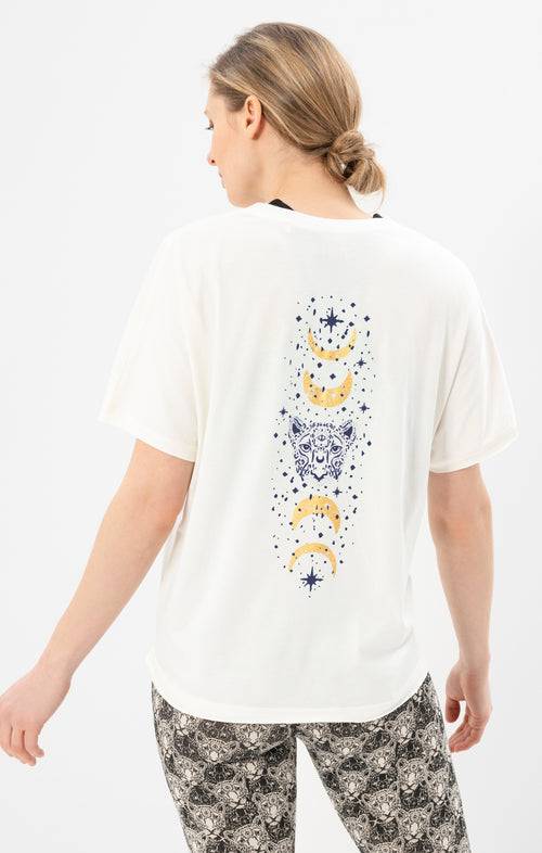 Ognx Yoga Boxy T-Shirt Moonlight Bio Baumwolle Tencel™ Sora - weiß Sonderangebot