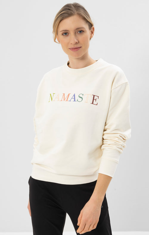 Ognx Yoga Boxy Sweater Namaste Bio Baumwolle Philia - weiß Rabatt