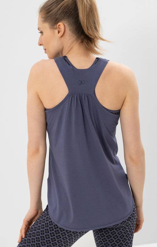 Ognx Yoga Basic Loose Tank Bio Baumwolle Tencel™ Tali - blau Günstig kaufen