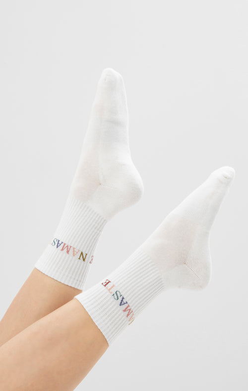 Ognx Yoga Sportsocken Namaste Bio Baumwolle Ava - weiß Großer Ausverkauf