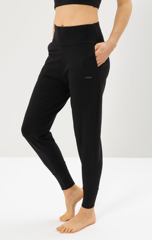 Ognx Yoga Basic Lounge Pants Bio Baumwolle Heli - schwarz Flash Sale