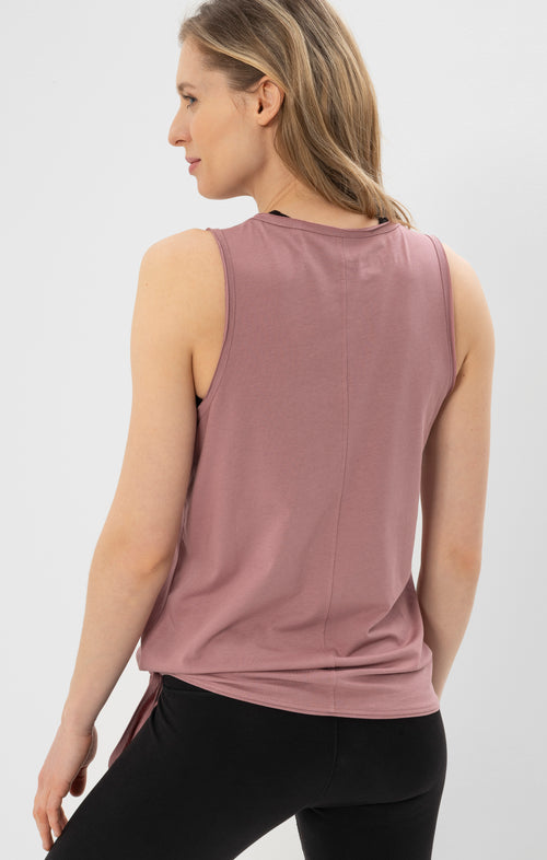 Ognx Yoga Knoten Tank Moon Bio Baumwolle Tencel™ Tari - rosa Exklusivangebot