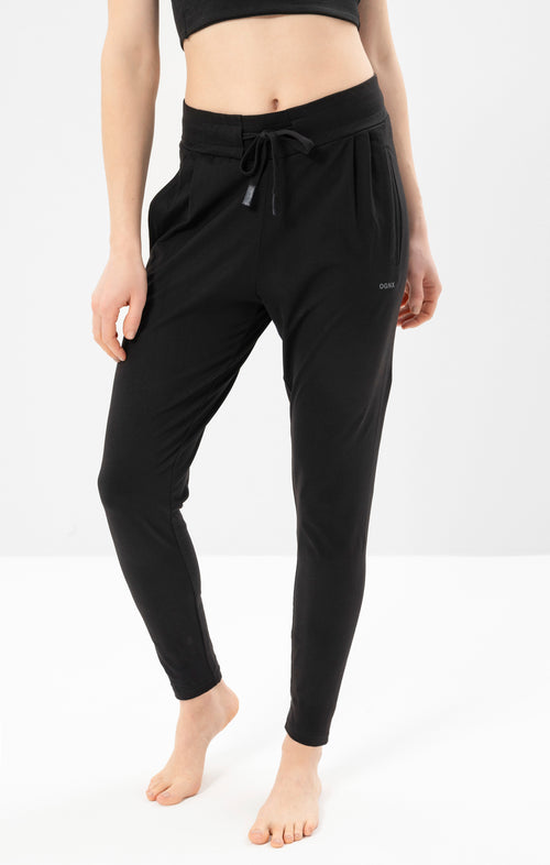 Ognx Yoga Basic Harem Pants Bio Baumwolle Hanna - schwarz Saisonschlussverkauf