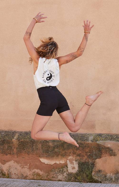 Ognx Yoga Athletic Tank I Got It From My Karma by Angélique Poulain Bio Baumwolle Tencel™ Tara - weiß Cyber Monday