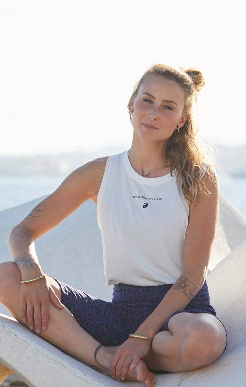 Ognx Yoga Biker Leo Flower Tencel™ Bio Baumwolle Kira - blau Osterangebot