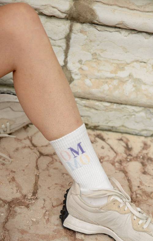 Ognx Yoga Sportsocken OM OM Bio Baumwolle Ava - weiß Valentinstagsangebot