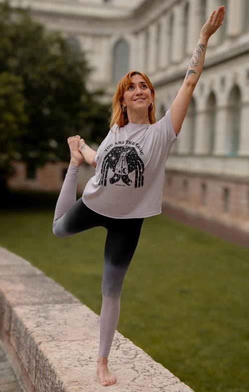 Ognx Yoga Soft Leggings Ombré Bio Baumwolle Luna - grau Heißer Verkauf