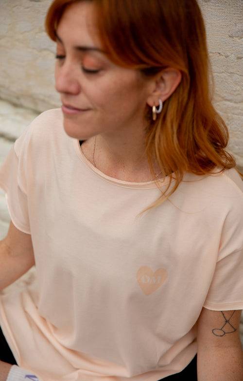 Ognx Yoga Loose T-Shirt Buddha OM Bio Baumwolle Tencel™ Sue - rosa Top Angebot