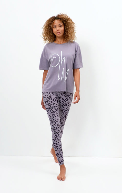 Ognx Leggings Leaf Polyamid ♻️ - lila Exklusive Angebote