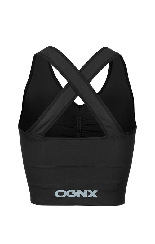 Ognx Yoga BH Cropped - Mittlerer Halt - Polyester ♻️ - schwarz Riesige Ersparnisse