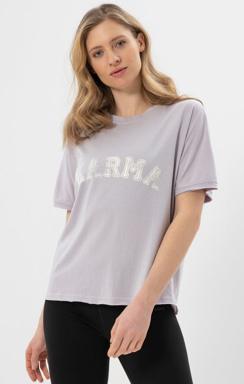 Ognx Yoga Boxy T-Shirt Karma Bio Baumwolle Tencel™ Sora - lila Kostenlose Rückgabe