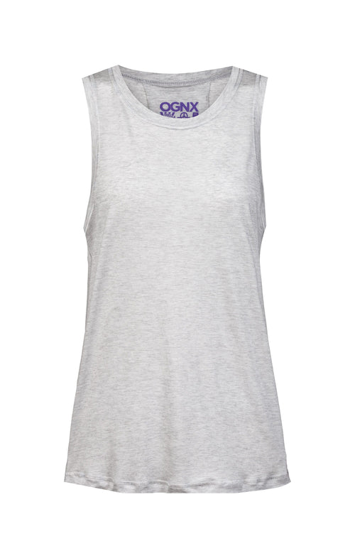 Ognx Basic Athletic Tank Rainbow Tencel™ - hellgrau melange Letzte 2 Tage