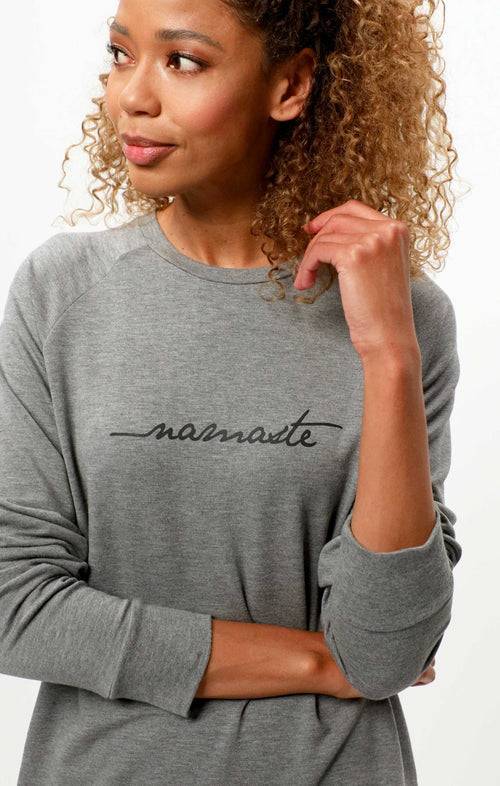 Ognx Lounge Sweater Namaste Tencel™ - grau Bis zu 50% Rabatt
