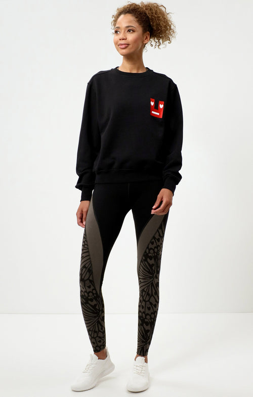 Ognx Sweatshirt Smile Bio Baumwolle - schwarz 50% Rabatt mit kostenlosem Versand