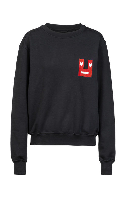 Ognx Sweatshirt Smile Bio Baumwolle - schwarz 50% Rabatt mit kostenlosem Versand