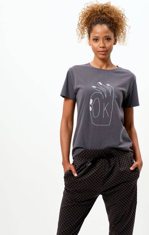 Ognx Vintage Cotton Loose T-Shirt OK Bio Baumwolle - grau Clearance-Verkauf
