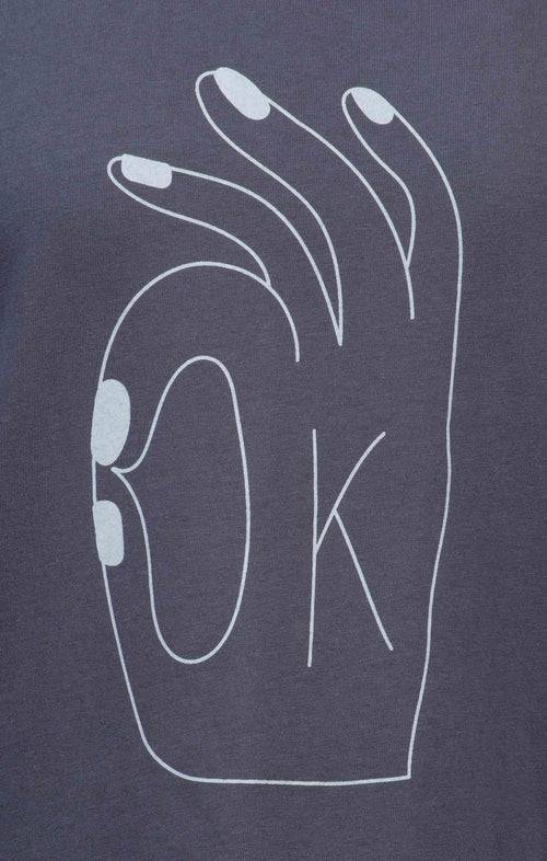 Ognx Vintage Cotton Loose T-Shirt OK Bio Baumwolle - grau Clearance-Verkauf