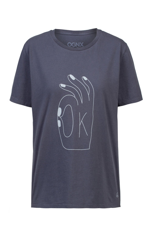 Ognx Vintage Cotton Loose T-Shirt OK Bio Baumwolle - grau Clearance-Verkauf