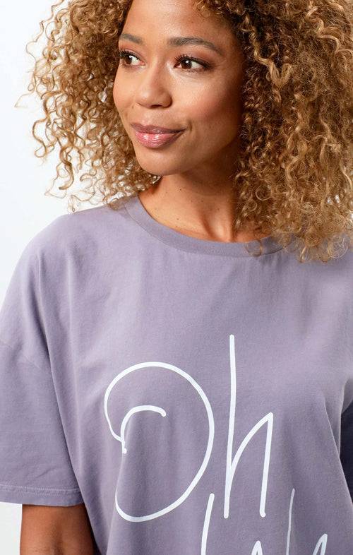 Ognx Soft Boxy T-Shirt Ohlala Bio Baumwolle - lila Begrenzt auf 3 Tage