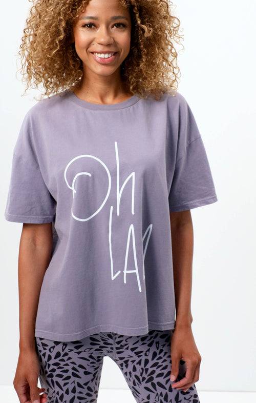 Ognx Soft Boxy T-Shirt Ohlala Bio Baumwolle - lila Begrenzt auf 3 Tage