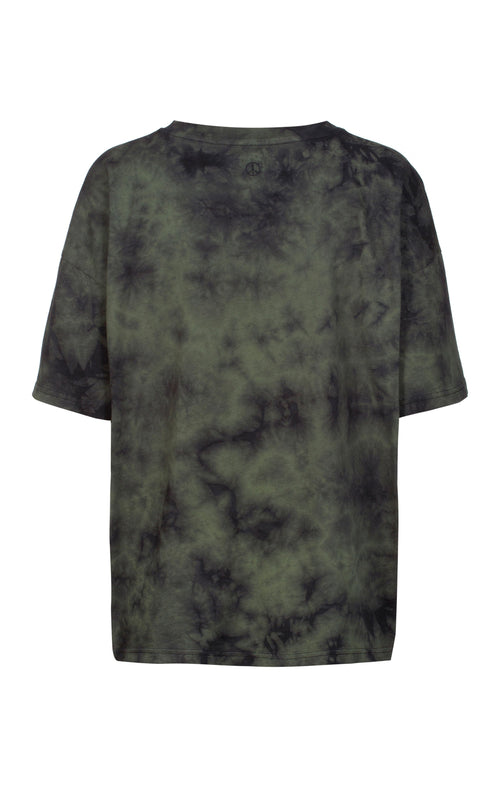 Ognx Boxy T-Shirt Batik Bio Baumwolle - grün Schlussverkauf