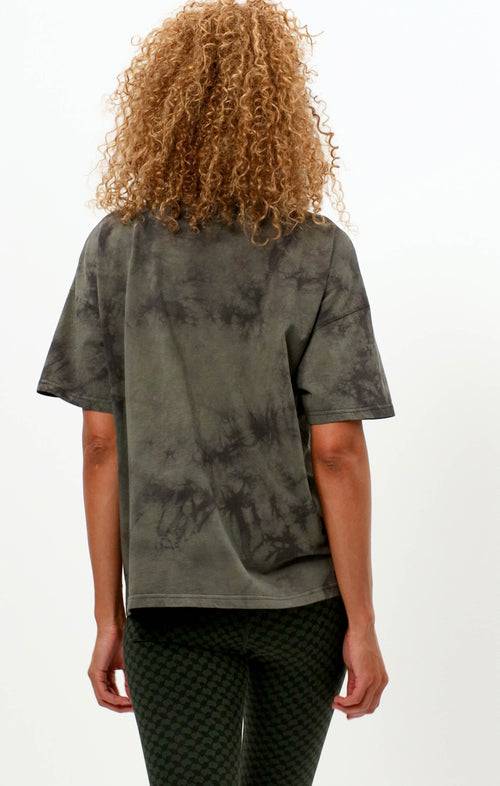 Ognx Boxy T-Shirt Batik Bio Baumwolle - grün Schlussverkauf