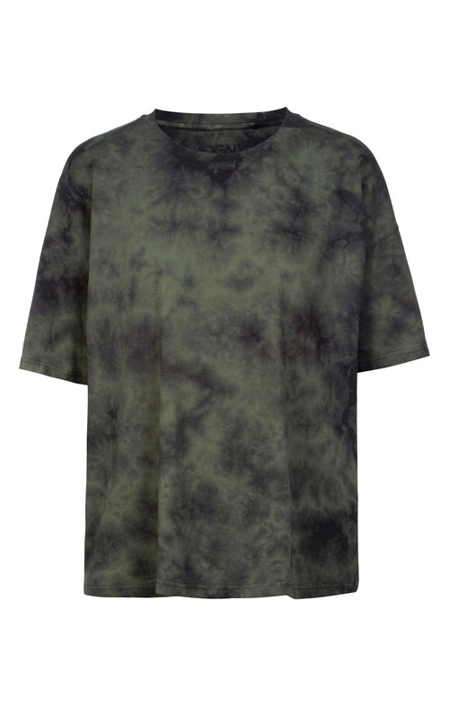 Ognx Boxy T-Shirt Batik Bio Baumwolle - grün Schlussverkauf