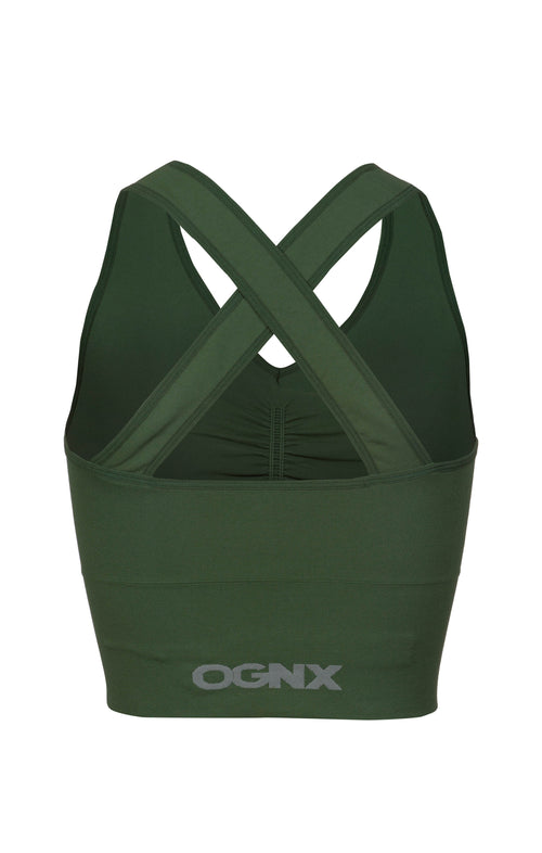 Ognx Yoga BH Cropped - Mittlerer Halt - Polyester ♻️ - grün Sonderangebot