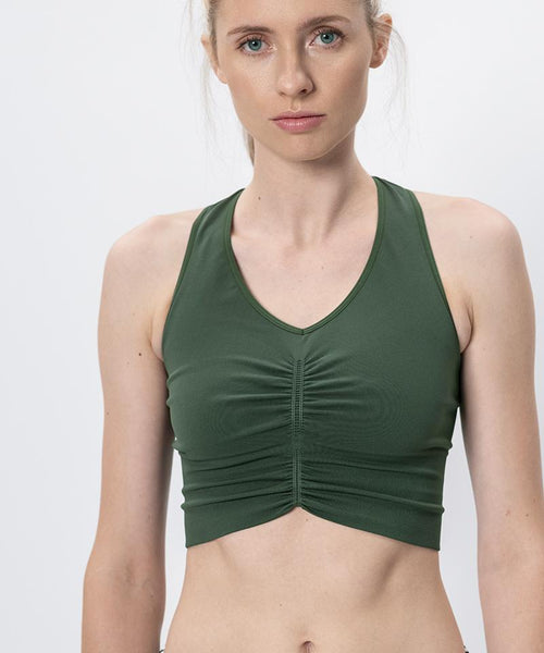 Ognx Yoga BH Cropped - Mittlerer Halt - Polyester ♻️ - grün Sonderangebot