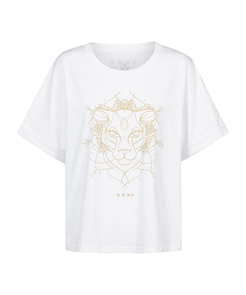 Ognx Boxy T-Shirt Leopard by Ranja Weis - weiß Cyber Monday