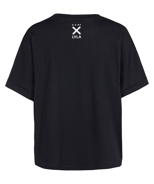 Ognx Boxy T-Shirt Good Karma Crew by LYLA Soul Yoga - schwarz Muttertagsangebot