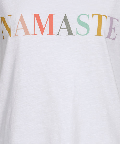 Ognx Sommer T-Shirt Namaste Bio Baumwolle - weiß Valentinstagsangebot