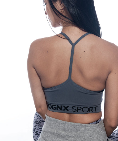 Ognx Sport Bra Crossback - Mittlerer Halt - grau Riesige Ersparnisse