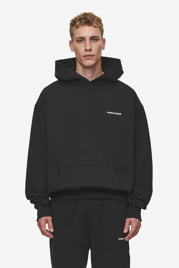 ﻿Pegador Logo Oversized Hoodie Washed Black