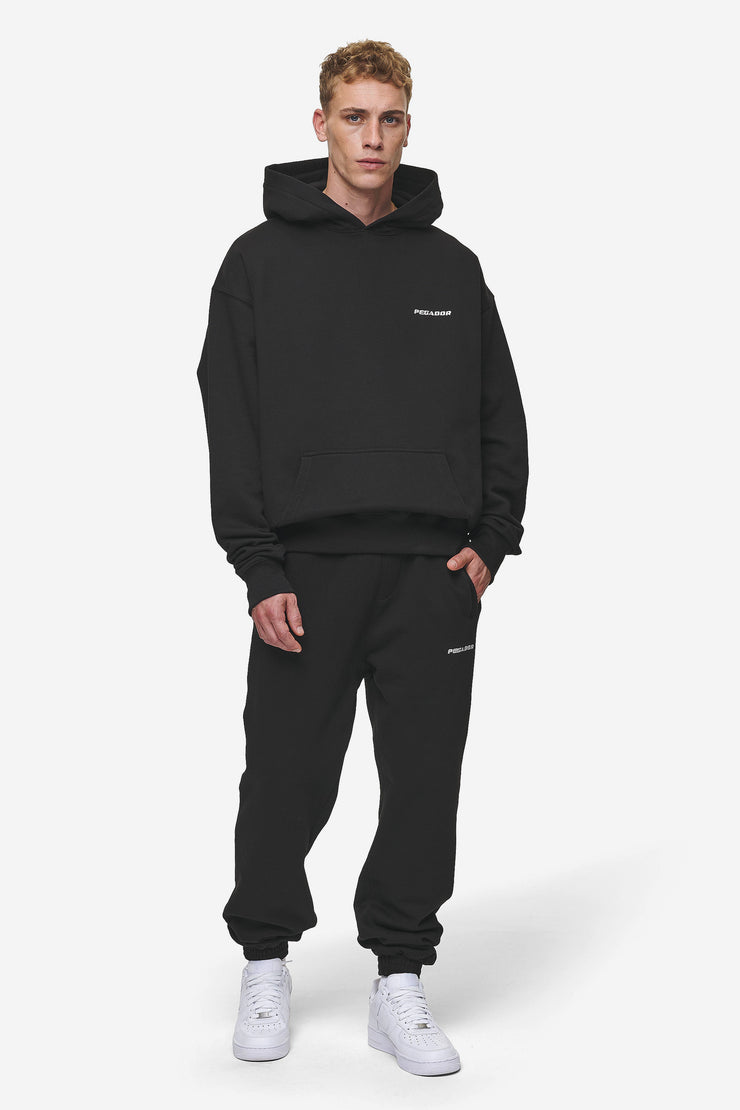 ﻿Pegador Logo Oversized Hoodie Washed Black Blitzverkäufe