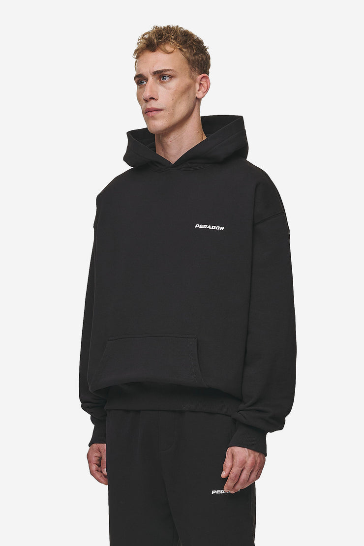 ﻿Pegador Logo Oversized Hoodie Washed Black Blitzverkäufe