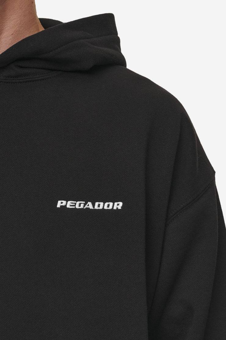 ﻿Pegador Logo Oversized Hoodie Washed Black Blitzverkäufe