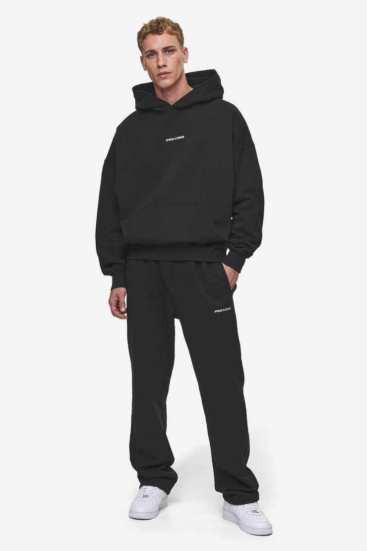 Pegador Logo Boxy Hoodie Washed Black Limitierter Zeitrabatt
